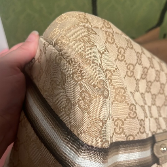 Gucci Canvas Tote Khaki And Gold - Picture 12 of 15